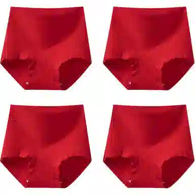 欧迪芬 大红系列 纯色简约高腰收腹抑菌内裤 女款 组合装