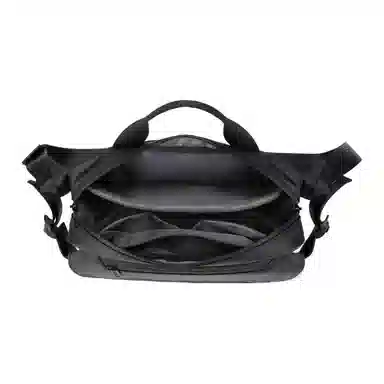 维多利亚旅行者 多功能可扩容潮流休闲时尚百搭上班通勤户外骑行 皮膜 胸包腰包 男款 黑色