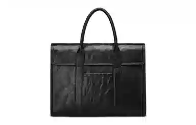 FAIRWHALE Vintage Leather Briefcase Black