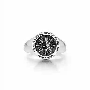 IDEAGEMER Silver Sun Star Ring