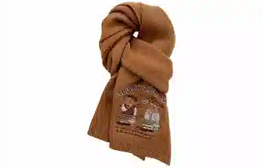 优幽兰 韩系氛围感秋冬季加厚保暖针织护颈时尚百搭小众设计感刺绣显白高级感文艺气质穿搭 绒线围巾 女款