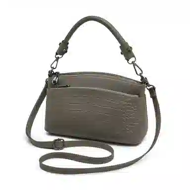 老人头 质感 牛皮 腋下斜挎包 常规 男款 灰色/黑色