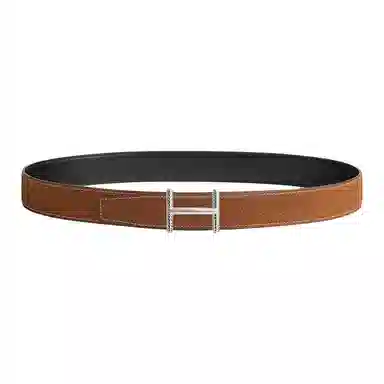 Hermes Twisted Leather Belt Black 3.2CM
