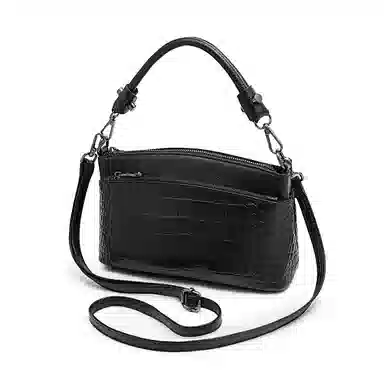 老人头 质感 牛皮 腋下斜挎包 常规 男款 灰色/黑色