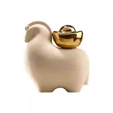 咕轹 新中式 马上有钱软装玄关客厅桌面电视柜装饰品  潮流衍生品