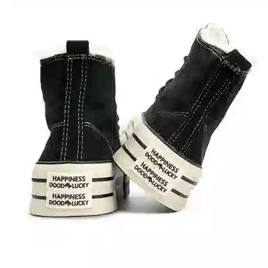 Mengsai High Top Canvas Sneakers Black