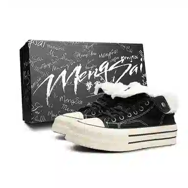 Mengsai High Top Canvas Sneakers Black