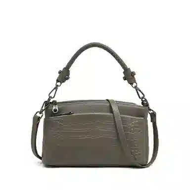 老人头 质感 牛皮 腋下斜挎包 常规 男款 灰色/黑色