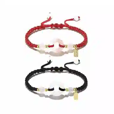 【玛瑙转运扣】 饰伴 平安喜乐转运平安扣国风本命年开运平安平安顺遂薄荷曼波手工编织绳手绳 事事如意 琉璃 玉石手链 男女同款情侣款