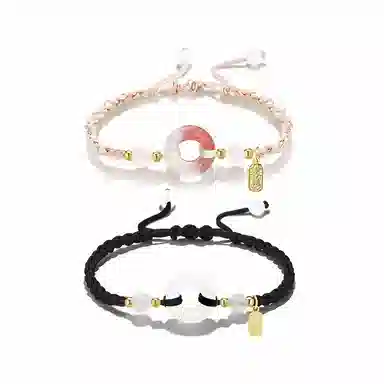 【玛瑙转运扣】 饰伴 平安喜乐转运平安扣国风本命年开运平安平安顺遂薄荷曼波手工编织绳手绳 事事如意 琉璃 玉石手链 男女同款情侣款