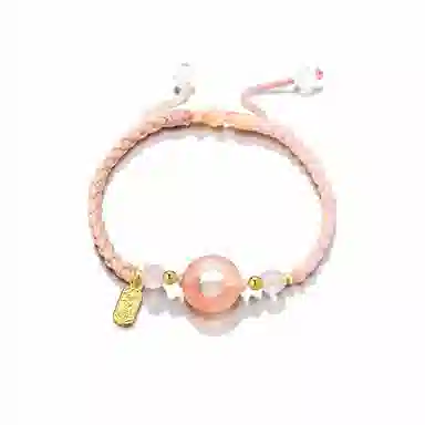 【玛瑙转运扣】 饰伴 平安喜乐转运平安扣国风本命年开运平安平安顺遂薄荷曼波手工编织绳手绳 事事如意 琉璃 玉石手链 男女同款情侣款