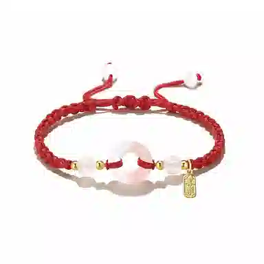 【玛瑙转运扣】 饰伴 平安喜乐转运平安扣国风本命年开运平安平安顺遂薄荷曼波手工编织绳手绳 事事如意 琉璃 玉石手链 男女同款情侣款