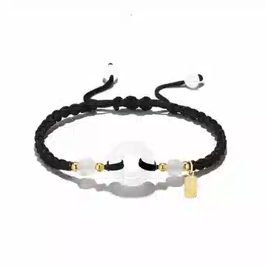 【玛瑙转运扣】 饰伴 平安喜乐转运平安扣国风本命年开运平安平安顺遂薄荷曼波手工编织绳手绳 事事如意 琉璃 玉石手链 男女同款情侣款