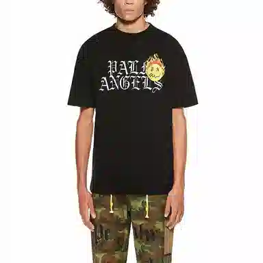 Palm Angels SS21 Burning Smiley Logo T-Shirt Black