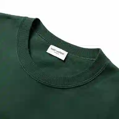 Saint Laurent SS22 Letter Print Crewneck Sweatshirt Green