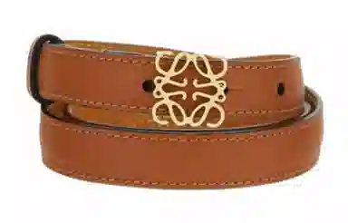 LOEWE Pebble Calfskin Belt Brown