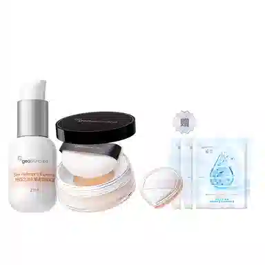 纽西之谜 水凝清润隔离霜散粉彩妆套装 控油持久保湿定妆 妆前乳修饰提亮肤色定妆