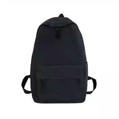 醇龙 书包大学生韩版简约纯色背包初中高中生 帆布 帆布包双肩包 常规 女款 黑色/米色