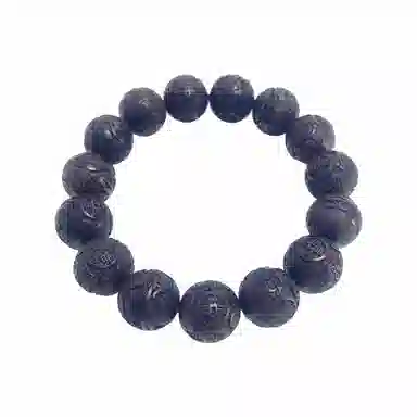 耳玺 精雕招财进宝有钱花转运铜钱新中式古风文玩盘玩复古国潮小众高级感 黑檀 手串 男女同款情侣款