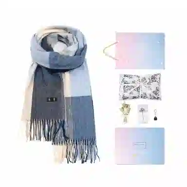 白卷 个性仿羊绒大格子 绒线围巾 男女同款情侣款