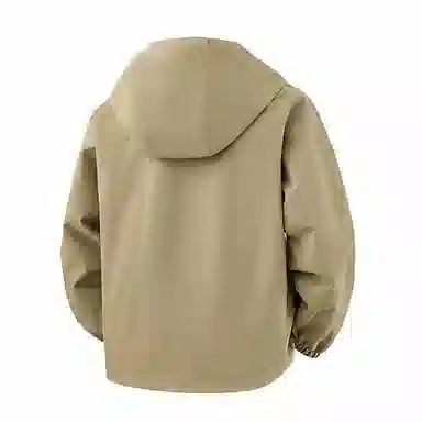 快鱼 美式复古基础简约纯色工装大口袋设计防风宽松百搭连帽夹克外套 男女同款