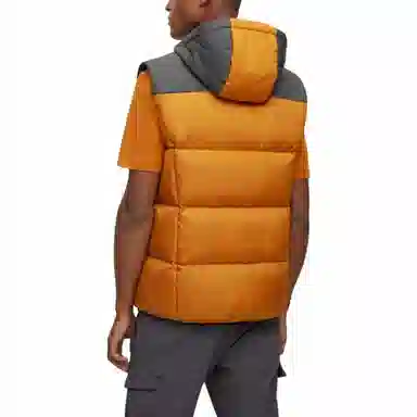 HUGO BOSS Water-Repellent Hooded Gilet With Logo Detail