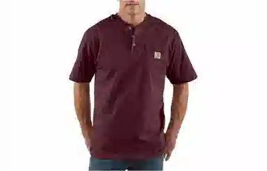 Carhartt K84 LOOSE FIT HEAVYWEIGHT SHORT-SLEEVE POCKET HENLEY T-SHIRT LogoT