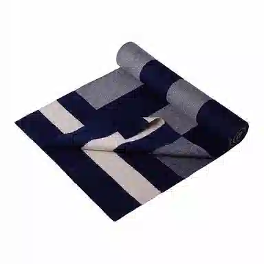 红豆 秋冬保暖格子长款 绒线围巾 男款