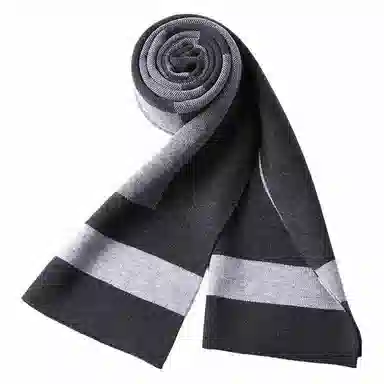 红豆 秋冬保暖格子长款 绒线围巾 男款