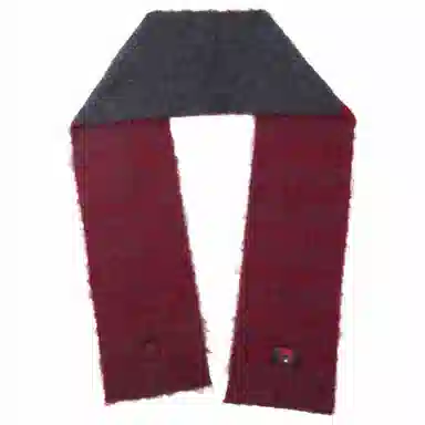 Revenge Logo Wool Scarf Red Dark Grey