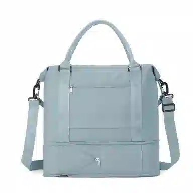 真维斯 时尚大容量多功能百搭高颜值短途旅游出差收纳可扩容 织物 旅行包健身包单肩包手提斜挎包 大号 男女同款 米色/米白