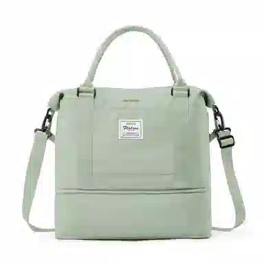 真维斯 时尚大容量多功能百搭高颜值短途旅游出差收纳可扩容 织物 旅行包健身包单肩包手提斜挎包 大号 男女同款 米色/米白