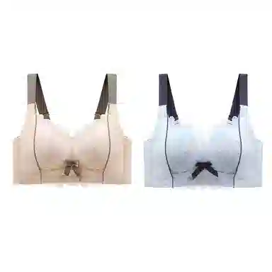 二三二三 小胸平胸不空杯中厚无钢圈聚拢专用纯欲性感舒适透气上托收副乳无痕防下垂调整型美背文胸 女款 组合装