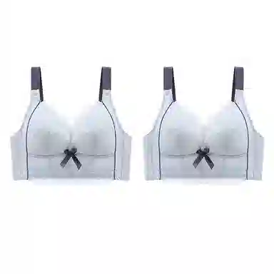 二三二三 小胸平胸不空杯中厚无钢圈聚拢专用纯欲性感舒适透气上托收副乳无痕防下垂调整型美背文胸 女款 组合装