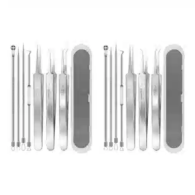 娇雪菲 超细尖头挑挤痘粉刺针去黑头清刮闭口美体工具 套装