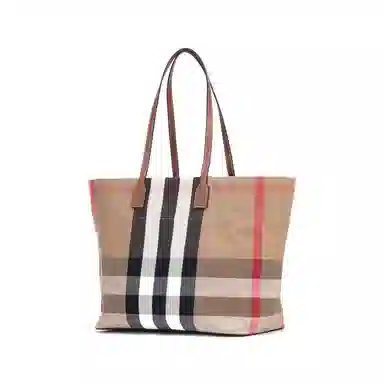 Burberry Striped Cotton Tote Bag