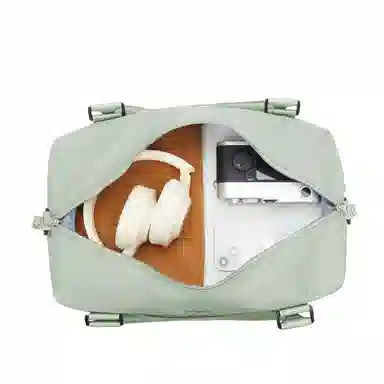 真维斯 时尚大容量多功能百搭高颜值短途旅游出差收纳可扩容 织物 旅行包健身包单肩包手提斜挎包 大号 男女同款 米色/米白