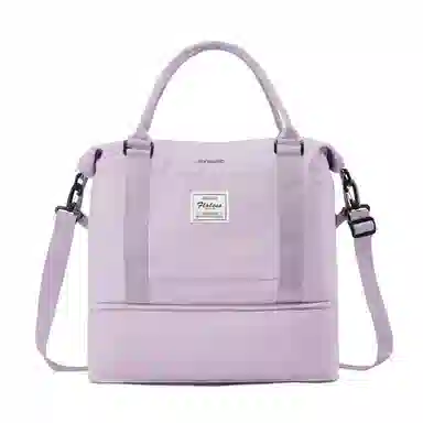 真维斯 时尚大容量多功能百搭高颜值短途旅游出差收纳可扩容 织物 旅行包健身包单肩包手提斜挎包 大号 男女同款 米色/米白