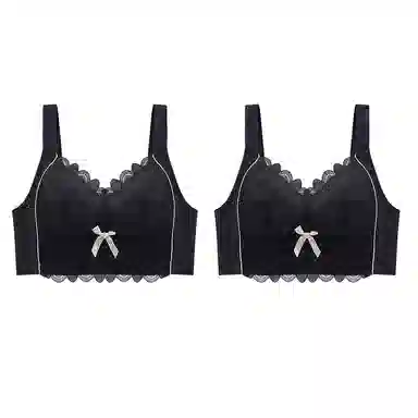 二三二三 小胸平胸不空杯中厚无钢圈聚拢专用纯欲性感舒适透气上托收副乳无痕防下垂调整型美背文胸 女款 组合装