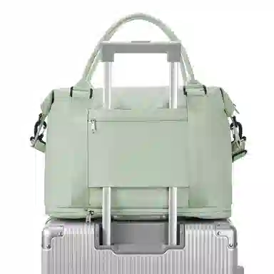 真维斯 时尚大容量多功能百搭高颜值短途旅游出差收纳可扩容 织物 旅行包健身包单肩包手提斜挎包 大号 男女同款 米色/米白