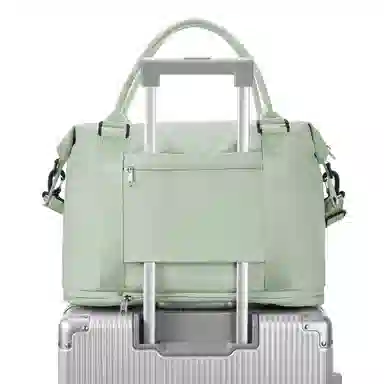 真维斯 时尚大容量多功能百搭高颜值短途旅游出差收纳可扩容 织物 旅行包健身包单肩包手提斜挎包 大号 男女同款 米色/米白