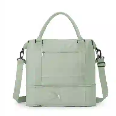 真维斯 时尚大容量多功能百搭高颜值短途旅游出差收纳可扩容 织物 旅行包健身包单肩包手提斜挎包 大号 男女同款 米色/米白