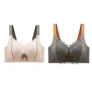 二三二三 小胸平胸不空杯中厚无钢圈聚拢专用纯欲性感舒适透气上托收副乳无痕防下垂调整型美背文胸 女款 组合装