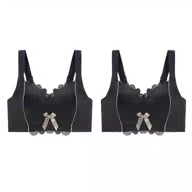 二三二三 小胸平胸不空杯中厚无钢圈聚拢专用纯欲性感舒适透气上托收副乳无痕防下垂调整型美背文胸 女款 组合装