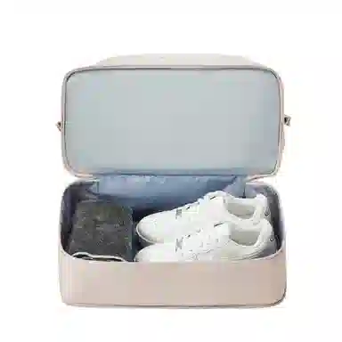 真维斯 时尚大容量多功能百搭高颜值短途旅游出差收纳可扩容 织物 旅行包健身包单肩包手提斜挎包 大号 男女同款 米色/米白