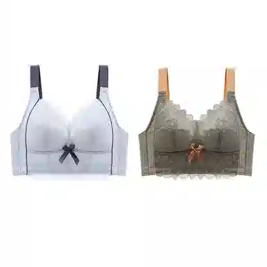 二三二三 小胸平胸不空杯中厚无钢圈聚拢专用纯欲性感舒适透气上托收副乳无痕防下垂调整型美背文胸 女款 组合装