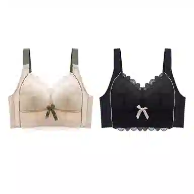 二三二三 小胸平胸不空杯中厚无钢圈聚拢专用纯欲性感舒适透气上托收副乳无痕防下垂调整型美背文胸 女款 组合装