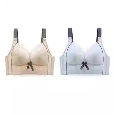 二三二三 小胸平胸不空杯中厚无钢圈聚拢专用纯欲性感舒适透气上托收副乳无痕防下垂调整型美背文胸 女款 组合装