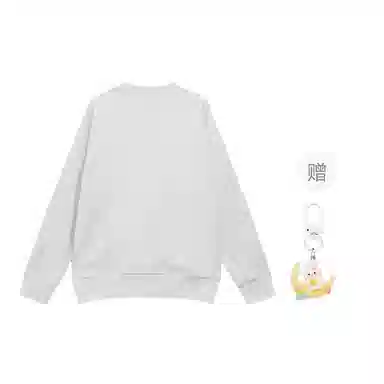 柏黛妃 复古圆领休闲卫衣 女款 灰色