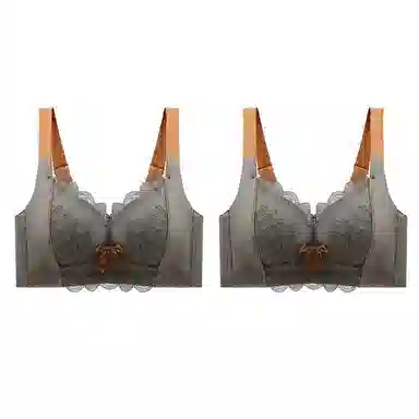 二三二三 小胸平胸不空杯中厚无钢圈聚拢专用纯欲性感舒适透气上托收副乳无痕防下垂调整型美背文胸 女款 组合装